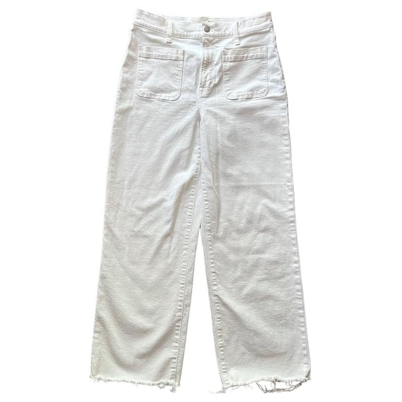 Madewell Denim - Madewell Perfect Wide Vintage Leg Women's White Cropped Pocket Jeans Size 29